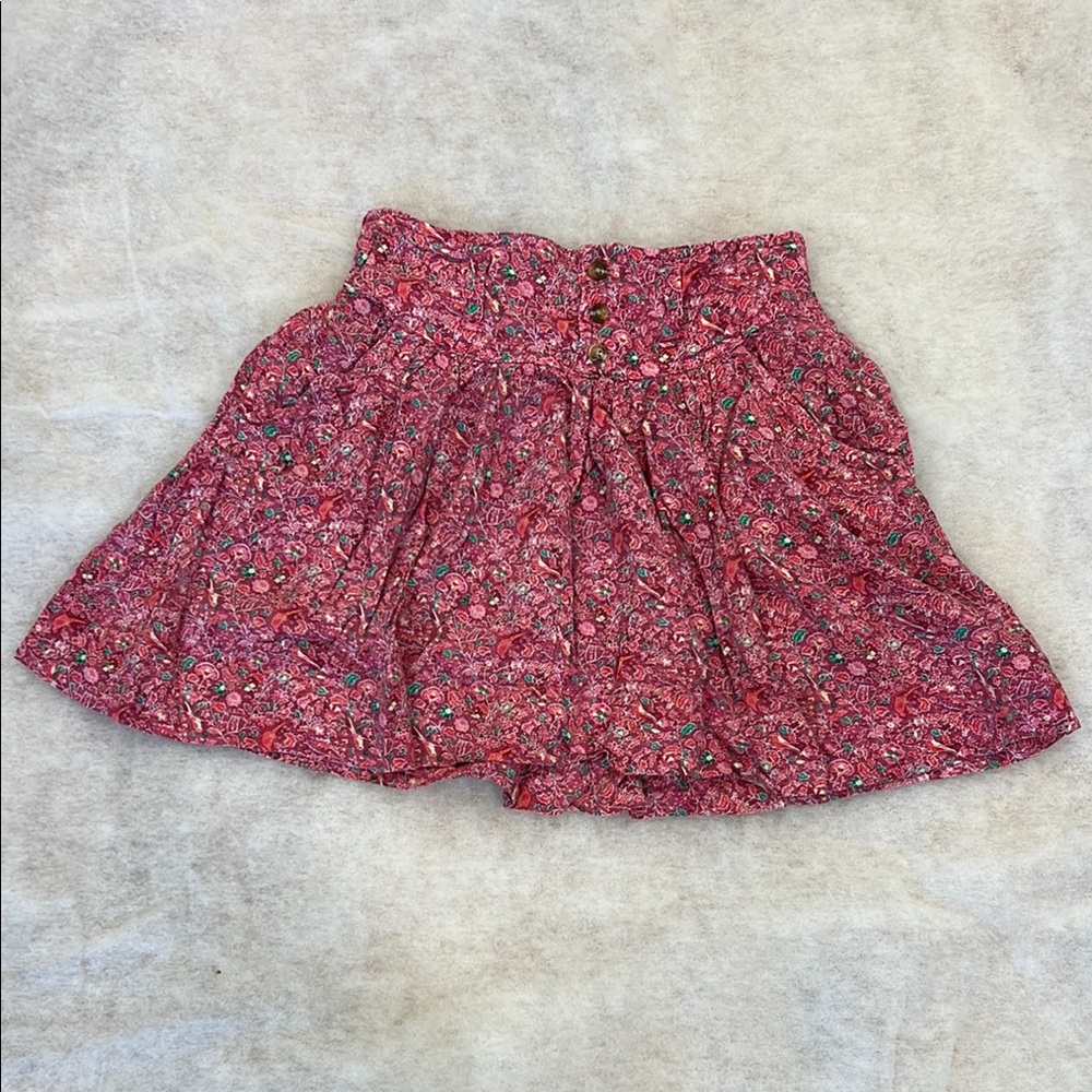 American Eagle Outfitters Red Smocked Skater Mini Skirt